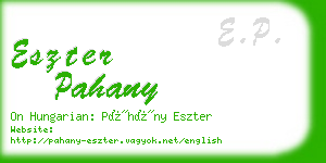 eszter pahany business card